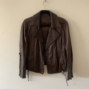 BALLY Chocolate Brown 100% Leather Jacket M/L